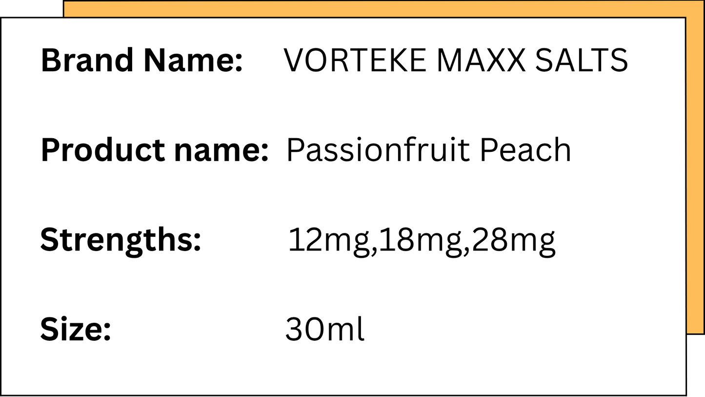 Vorteke Maxx Salts - Passionfruit Peach