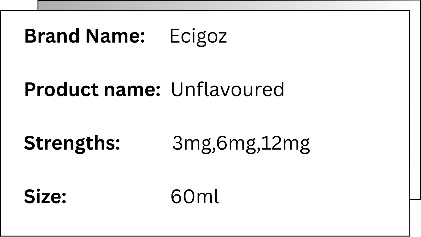 ECIGOZ - UNFLAVOURED - 60ml