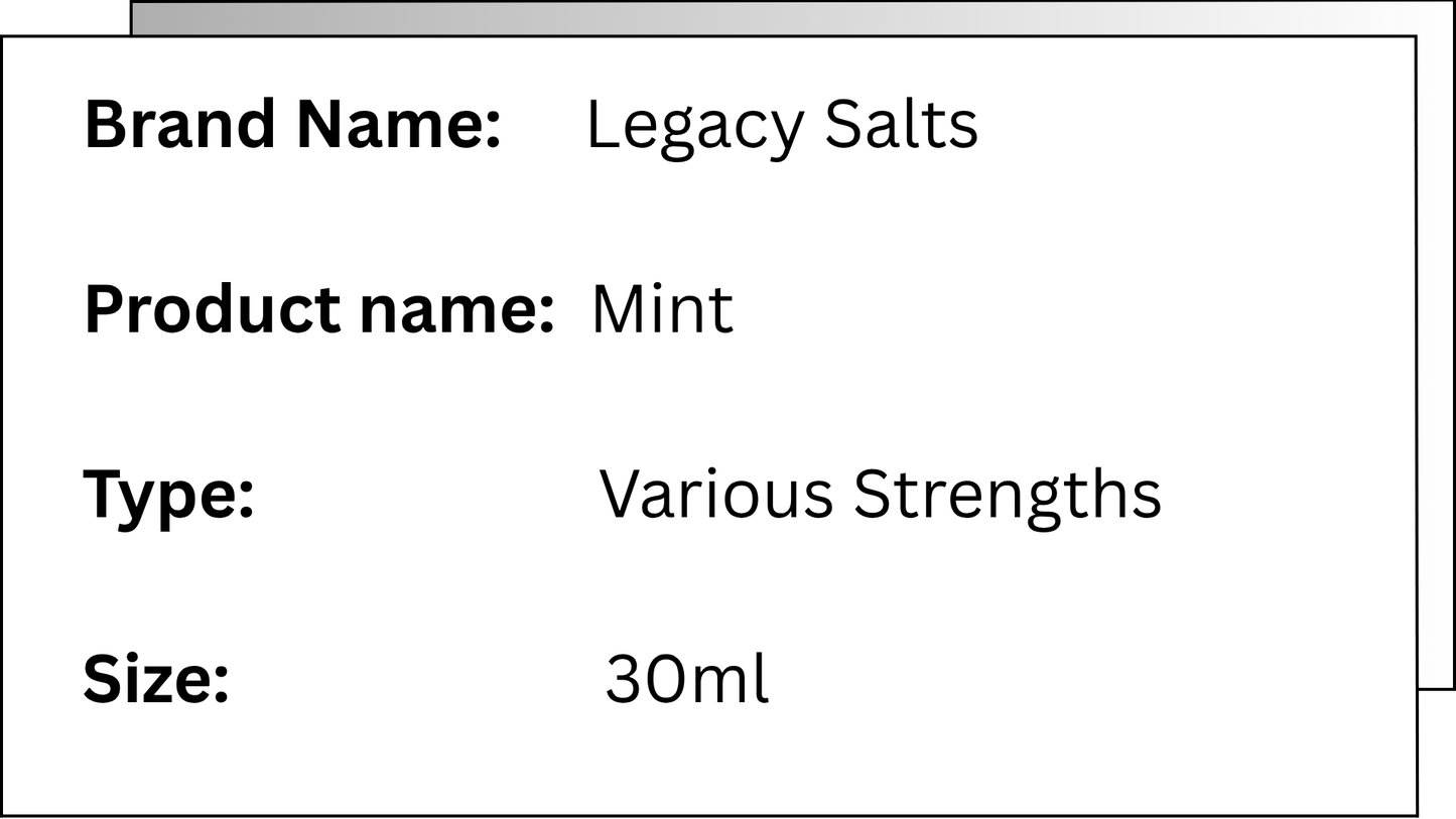 Legacy Salts - Mint - 30ML