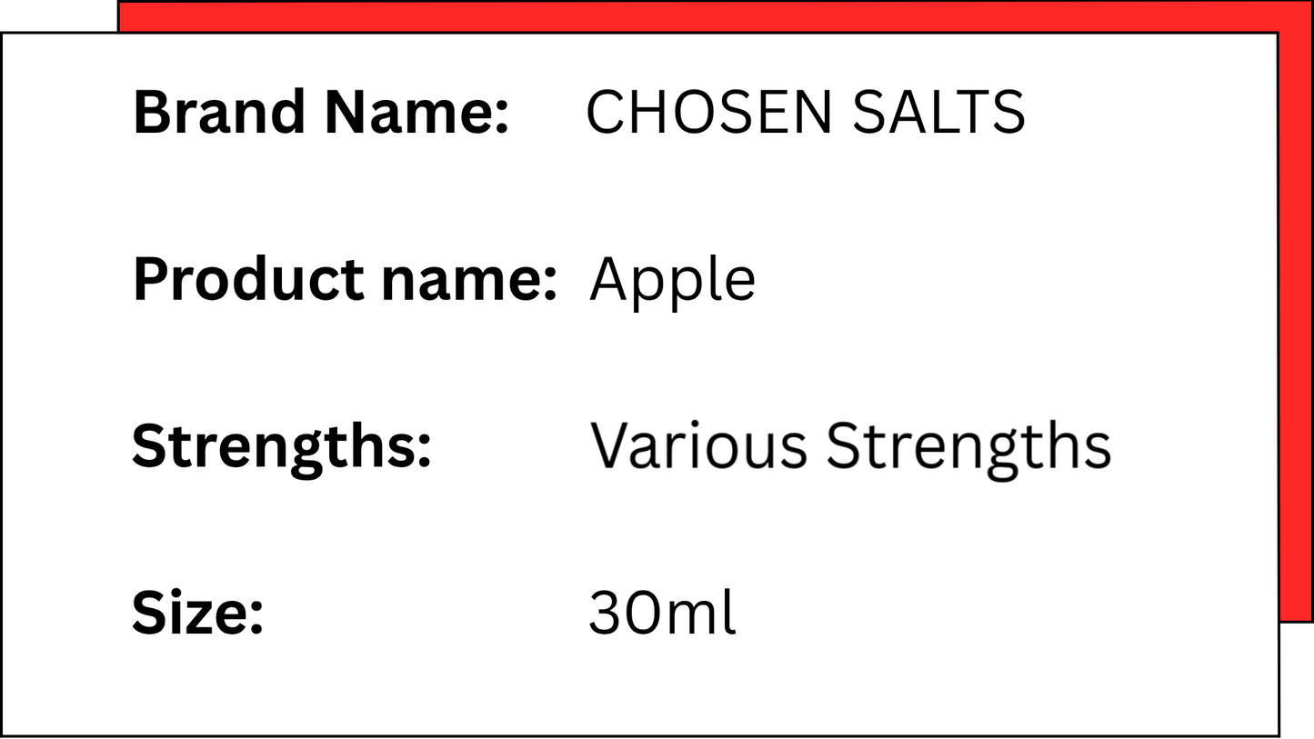 CHOSEN SALTS - APPLE - 30ML