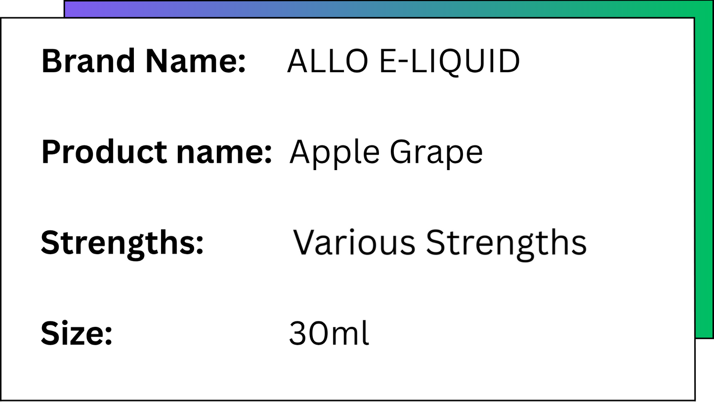 Allo E-Liquid - Apple Grape