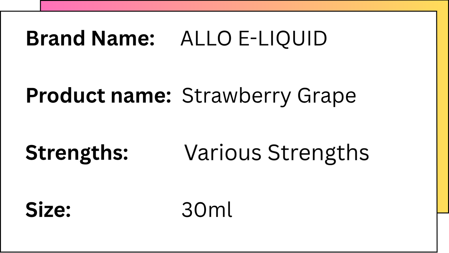 Allo E-Liquid - Strawberry Grape