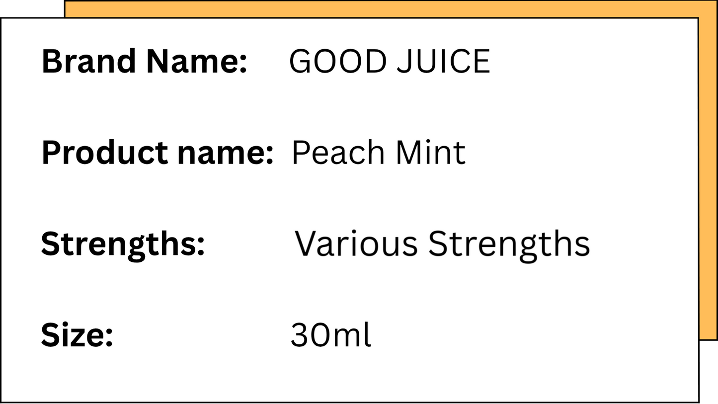 PEACH MINT SALTS BY GOOD JUICE