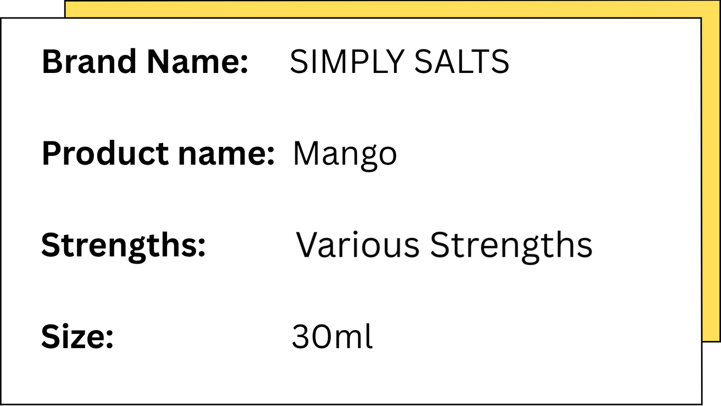 Simply Salts - Mango - 30ml