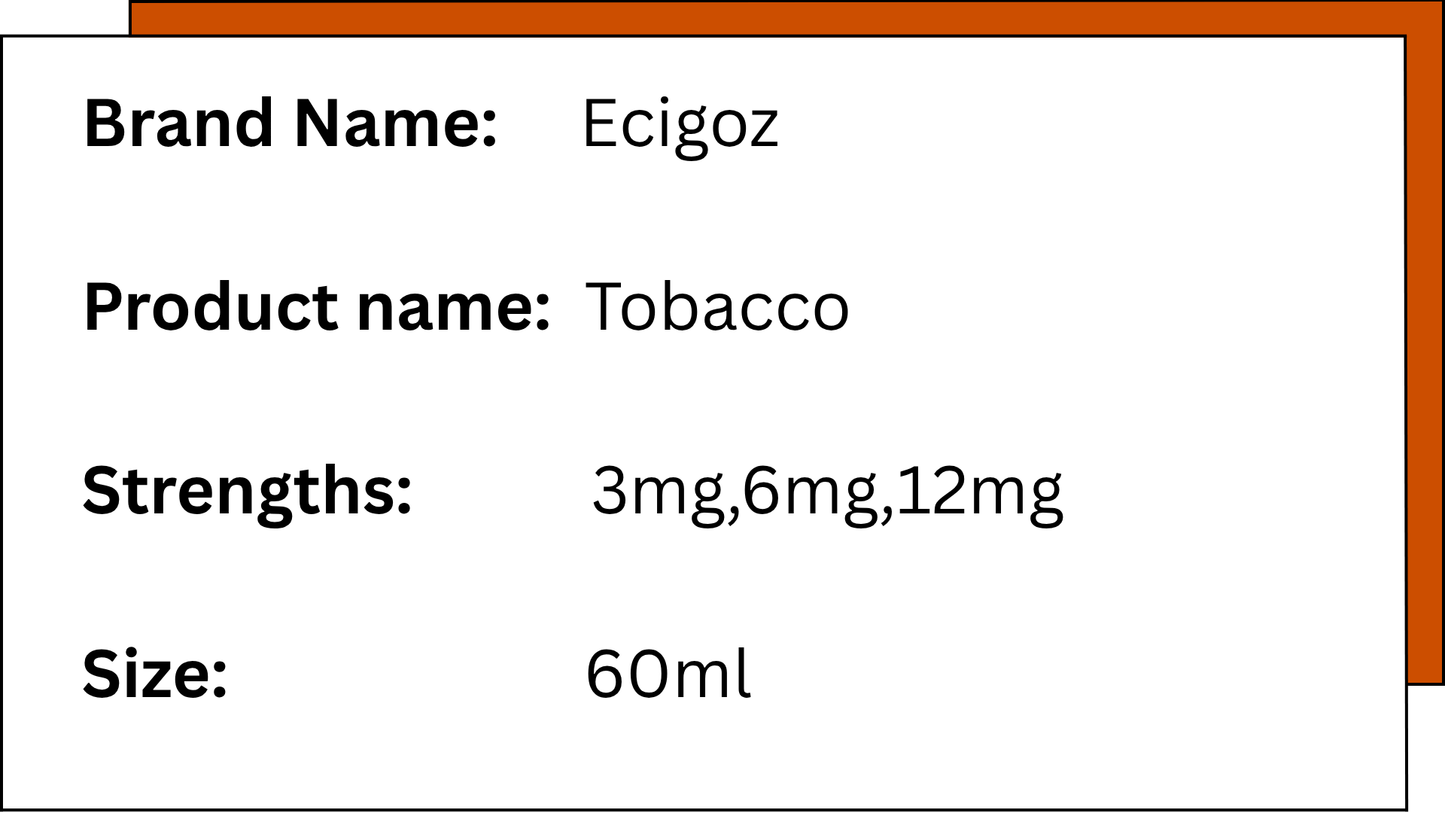 ECIGOZ - TOBACCO - 60ML