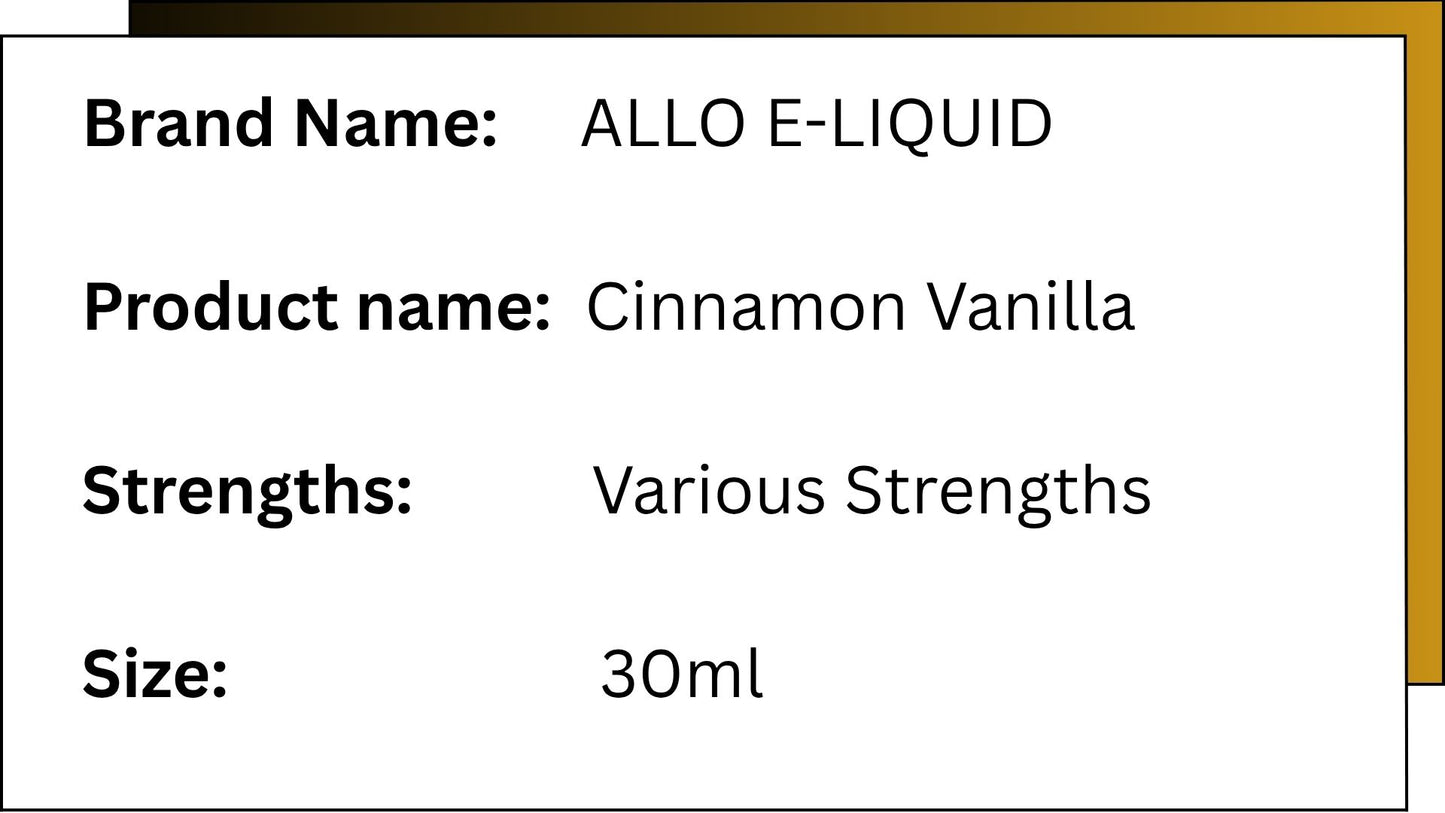 Allo E-Liquid - Cinnamon Vanilla