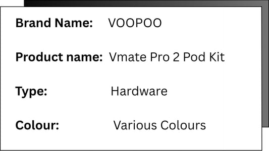 Voopoo Vmate Pro 2 Pod System Kit 1500mAh 3ml 30W