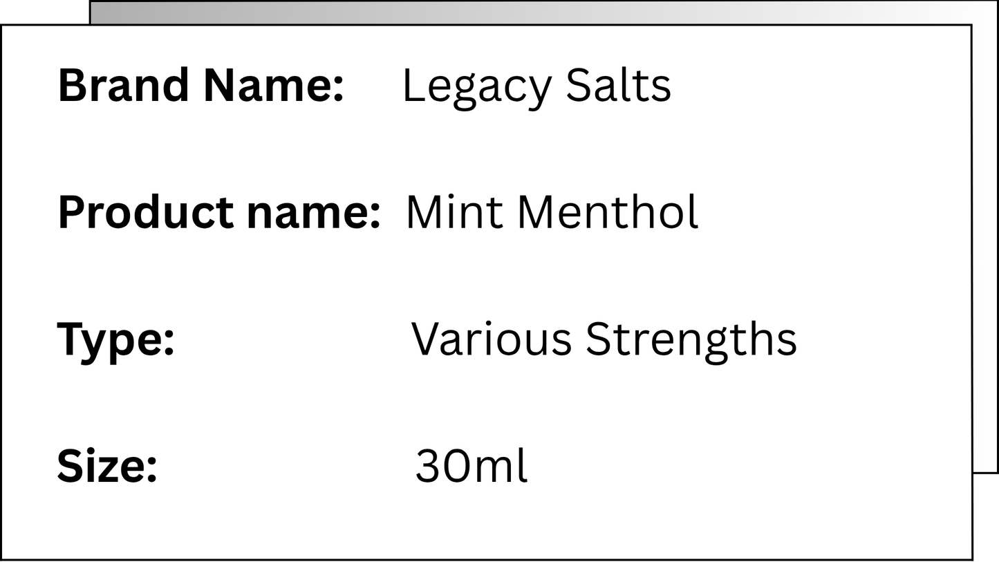 Legacy Salts - Mint Menthol - 30ML