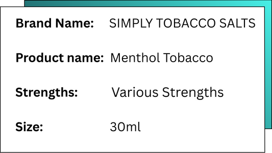 SIMPLY TOBACCO SALTS - Menthol Tobacco - 30ml
