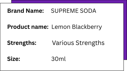 Supreme Soda Salts - Lemon Blackberry (PKA Supreme Lemonade Salts - Blackcurrant)