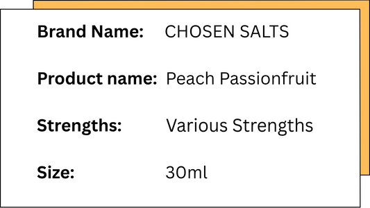 CHOSEN SALTS - PEACH PASSIONFRUIT - 30ML