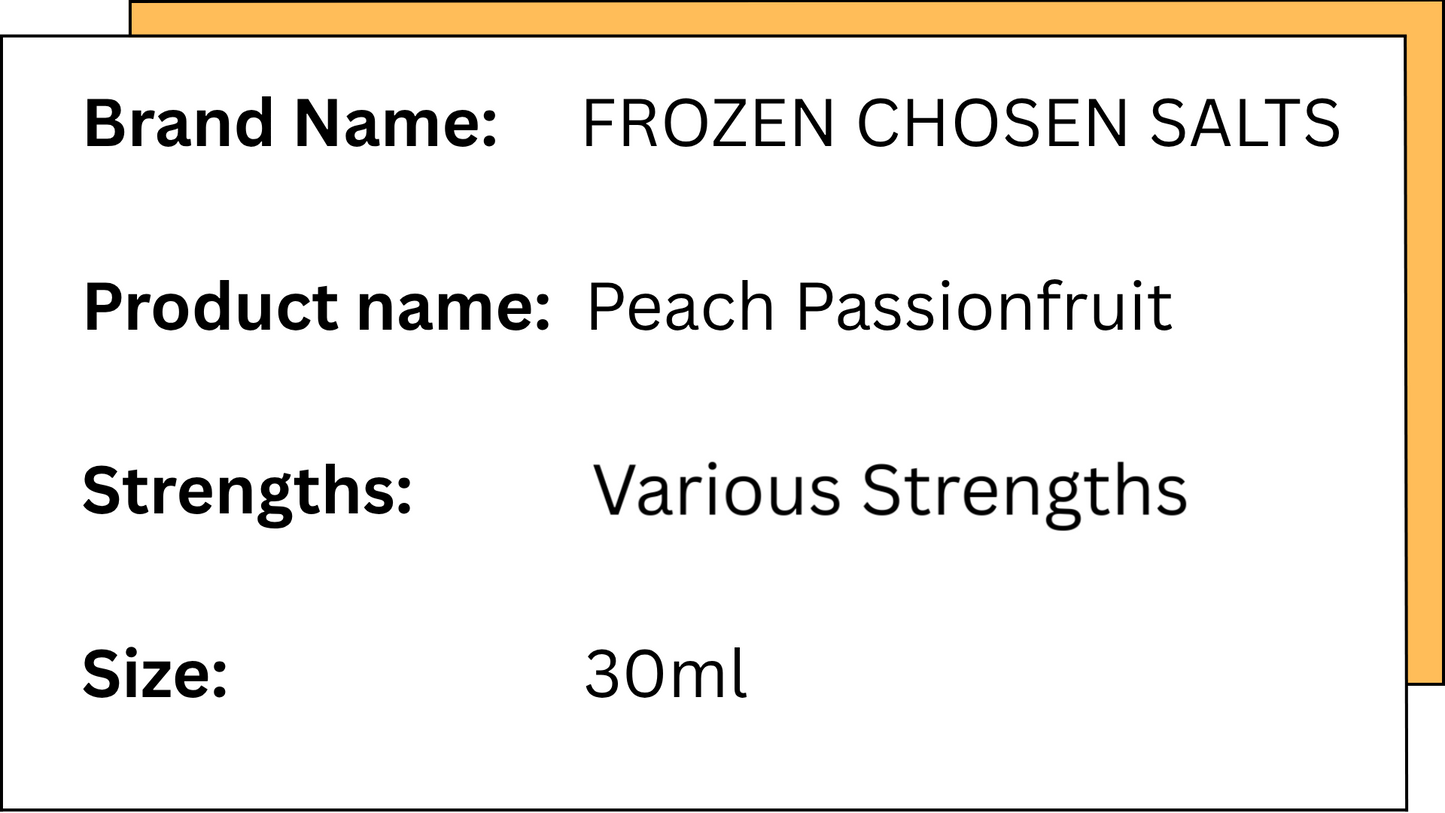 FROZEN CHOSEN SALTS - PEACH PASSIONFRUIT - 30ML