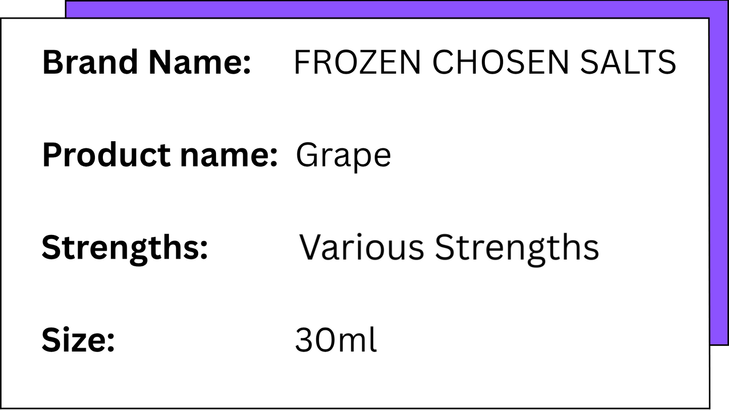 FROZEN CHOSEN SALTS -  GRAPE - 30ML