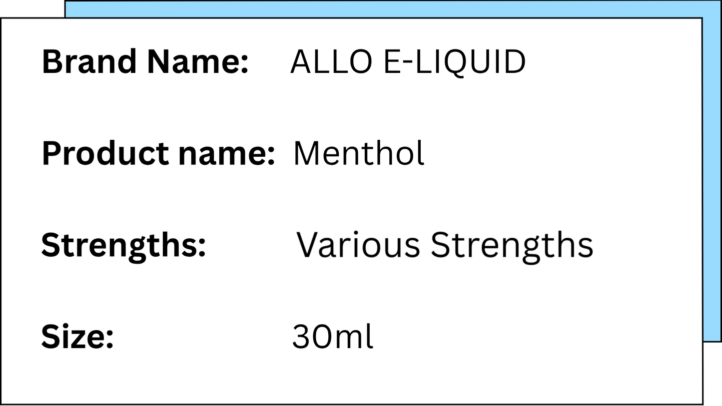 Allo E-Liquid - Menthol