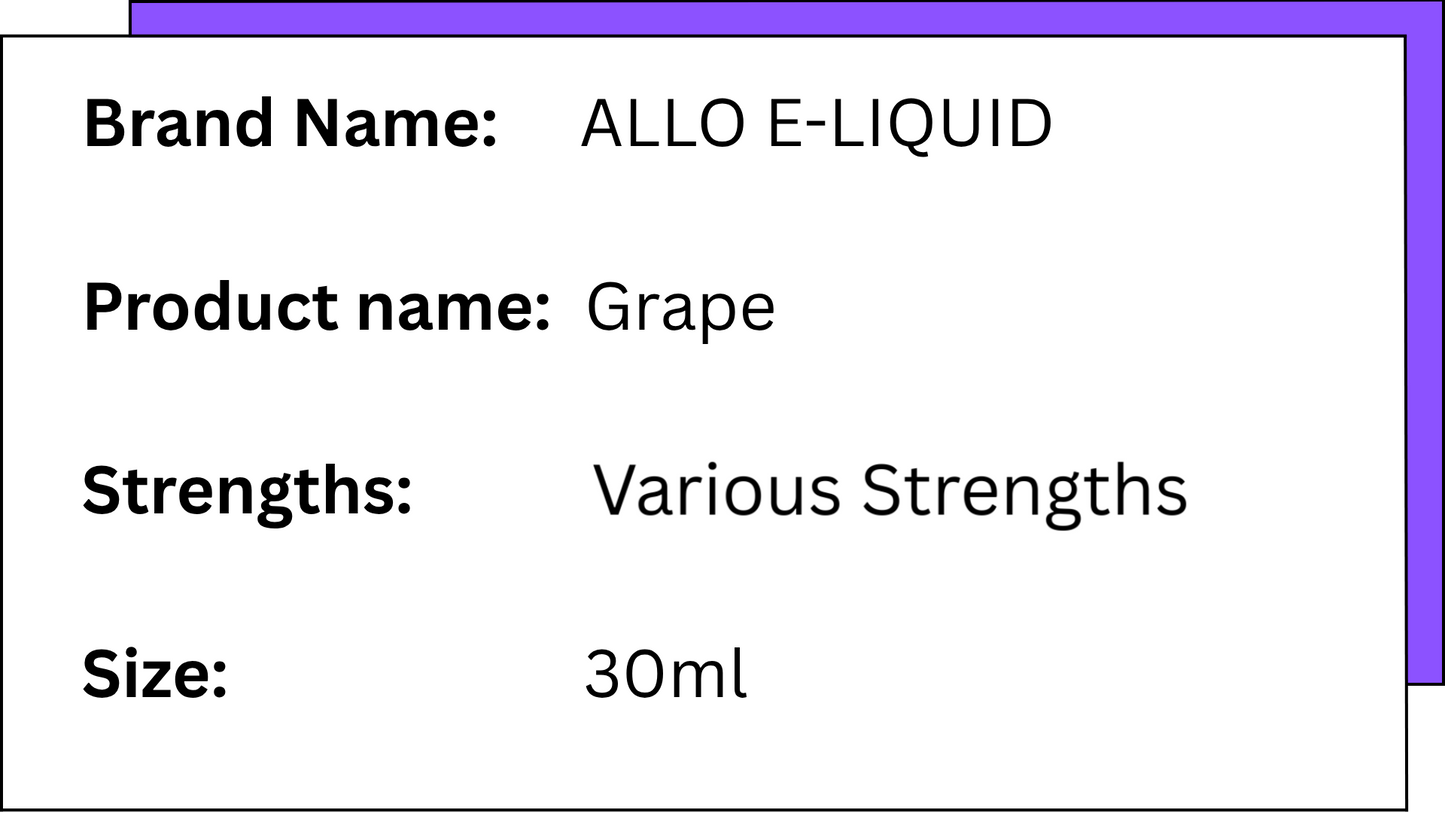 Allo E-Liquid - Grape