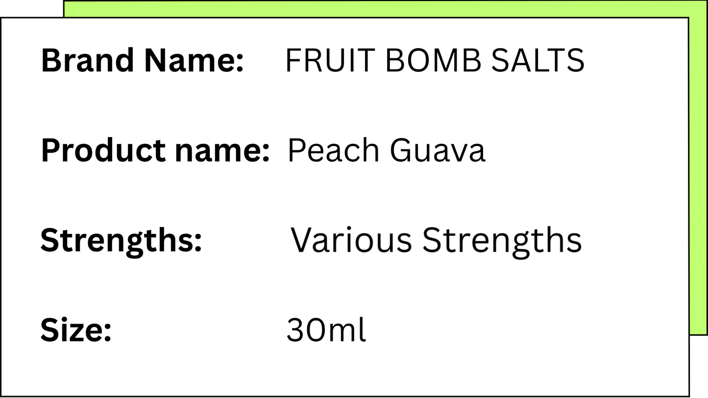 Fruit Bomb Salts - Peach Guava