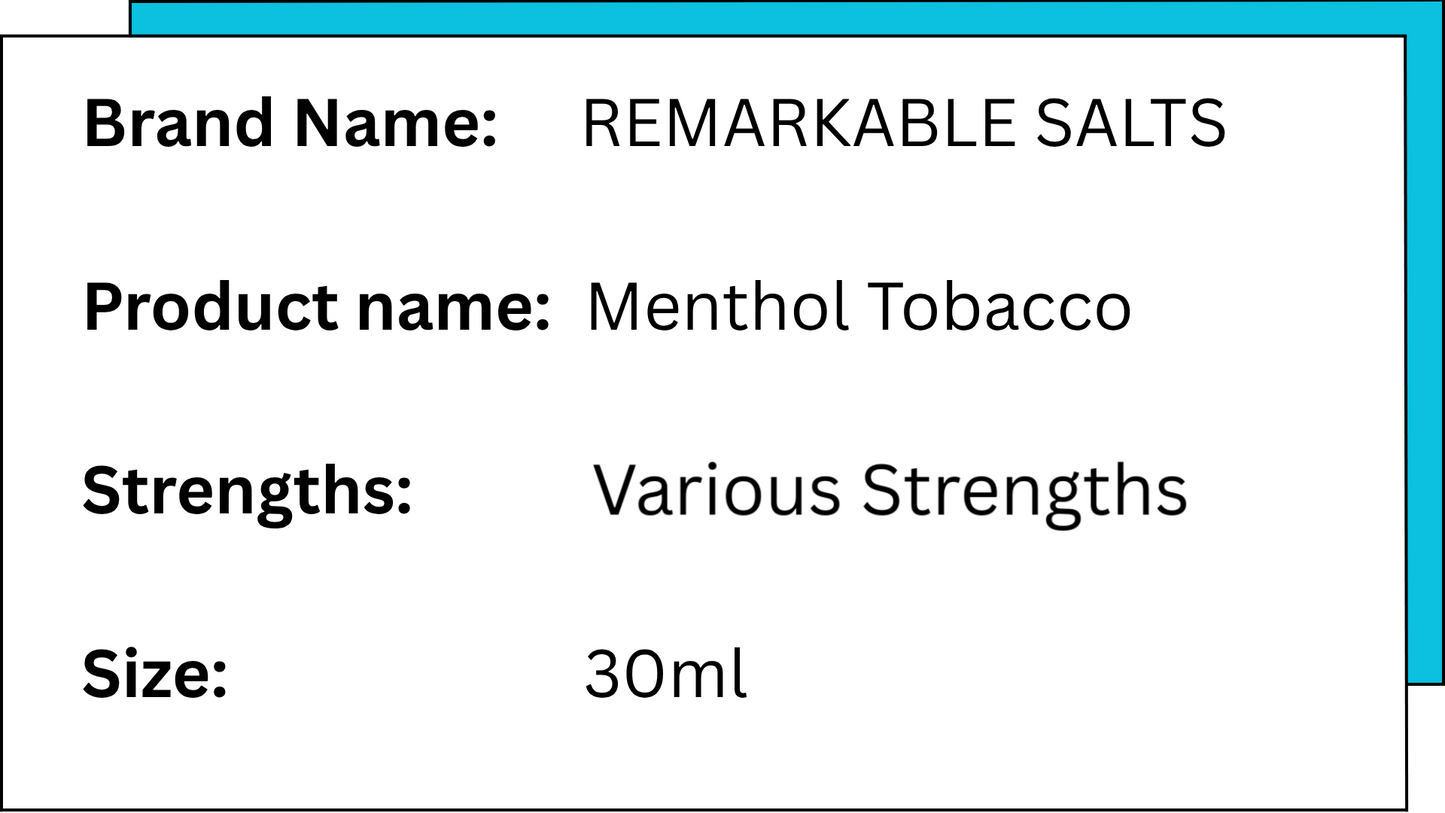 REMARKABLE SALTS - MENTHOL TOBACCO