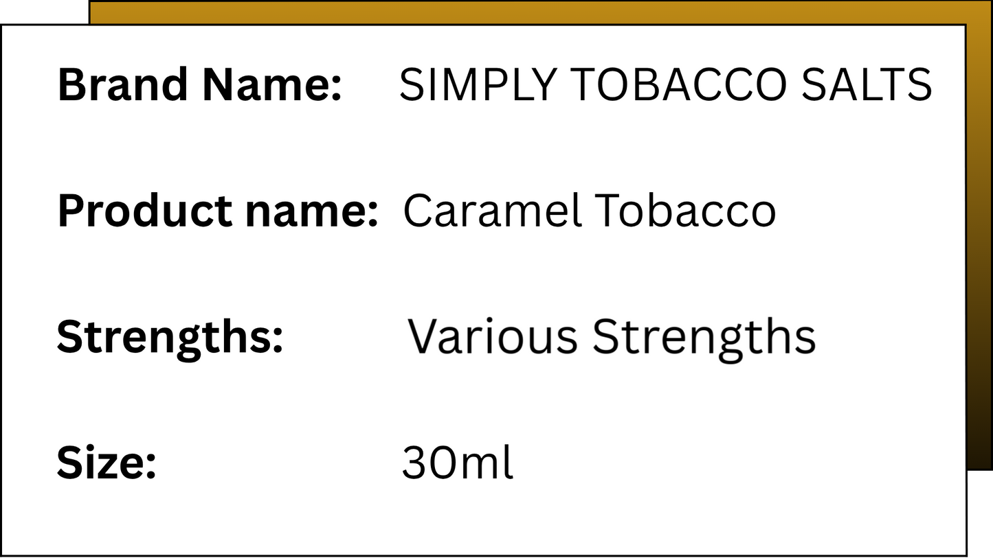 SIMPLY TOBACCO SALTS - Caramel Tobacco - 30ml