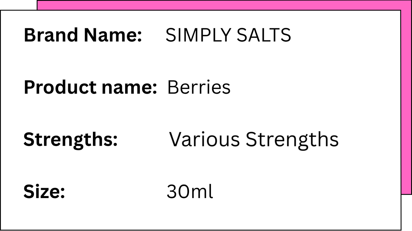 Simply Salts - Berries - 30ml